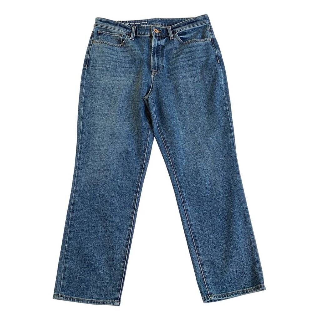 Talbots Flawless High Rise Modern Ankle Jeans Womens Size 12 Blue Denim Stretch